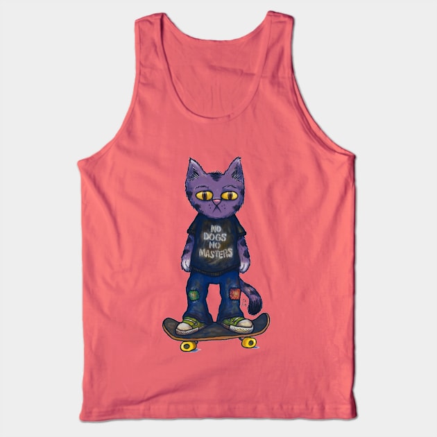 No Dogs No Masters Anarchy Cat Tank Top by LAB Ideas